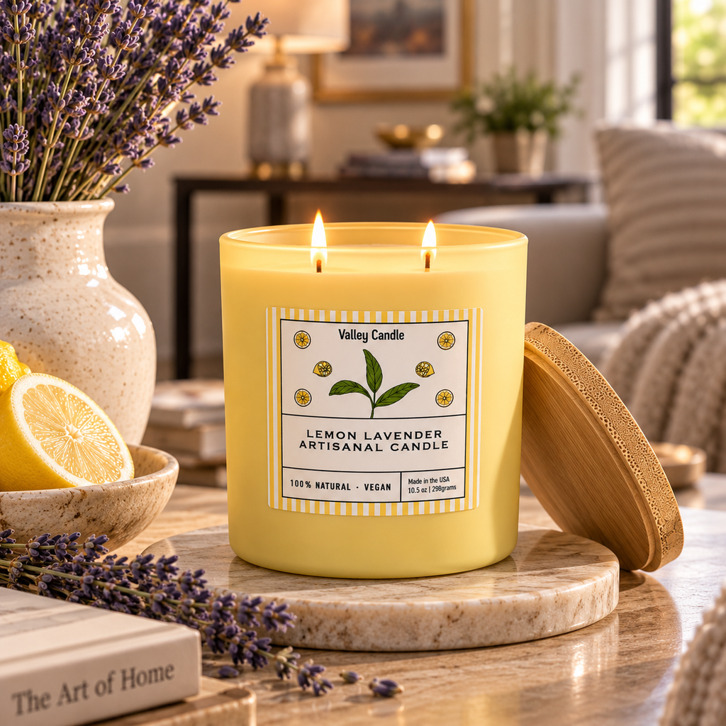 Lemon Lavender - 10oz Hand Made Soy Candle